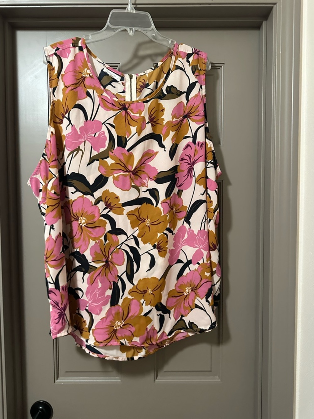 Maurices Floral Sleeveless Camisole in Pink & Mustard plus size 4x